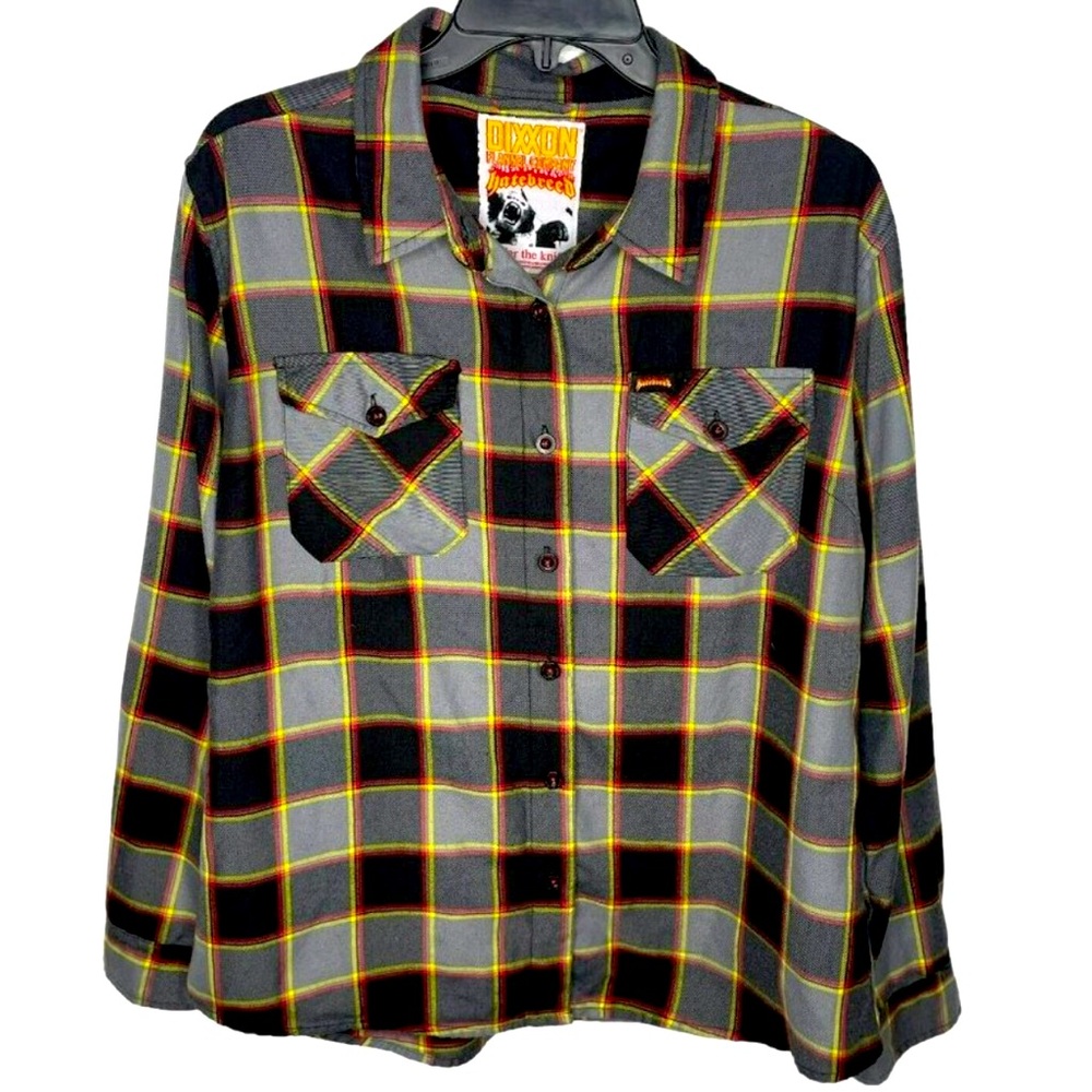 Dixxon Gray Red Plaid Hatebreed Under the Knife Flannel Button Up Shirt Size 2X